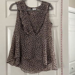 CAbi Two Piece Ruffled Leopard Top - size small